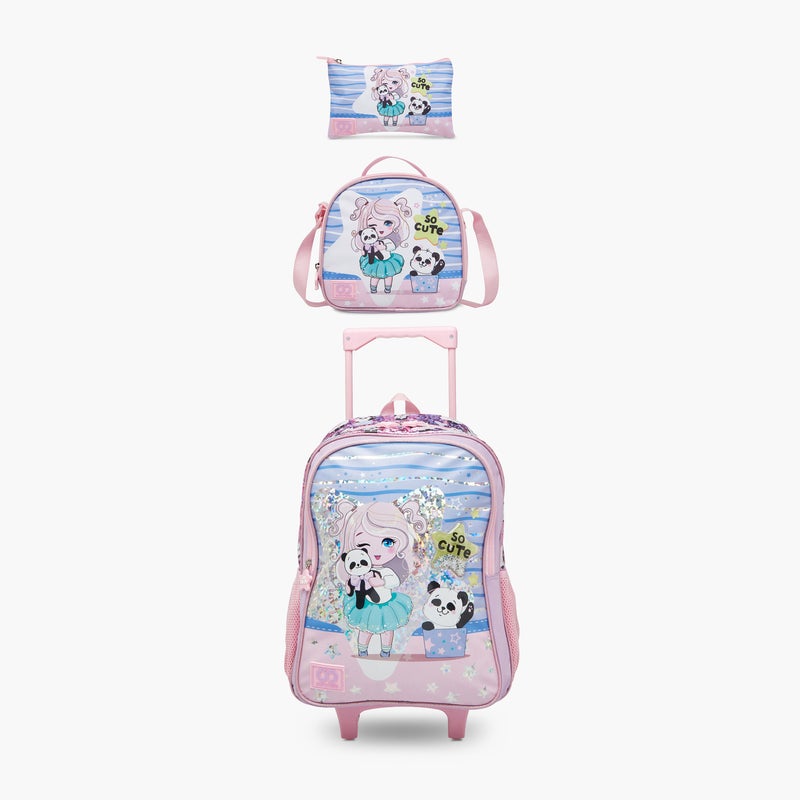 sami_studio 3-Piece School Trolley Bag Set for Girls - Image 1